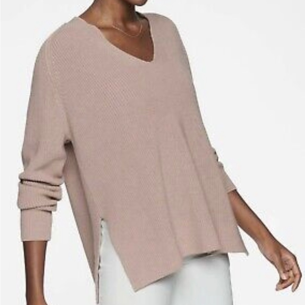 Athleta Switchback Pullover V Merino Wool Size L - image 1